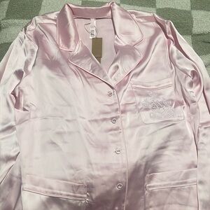 SKIMS Hotel Shine Long Sleeve button sleeve set